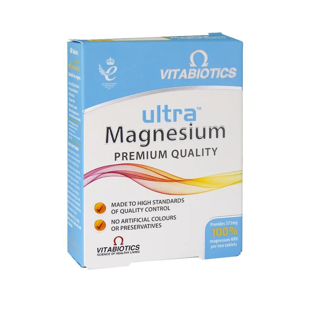 Vitabiotics-Ultra-Magnesium-60-Tabs.jpg قرص اولترا منیزیم ویتابیوتیکس - 60 عددی - Image 1
